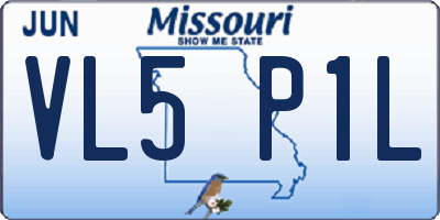 MO license plate VL5P1L