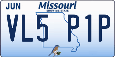 MO license plate VL5P1P