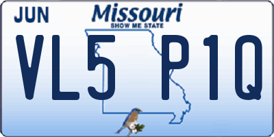MO license plate VL5P1Q