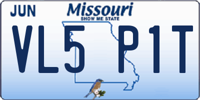 MO license plate VL5P1T