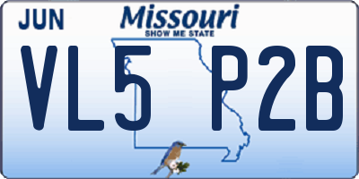 MO license plate VL5P2B