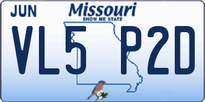 MO license plate VL5P2D