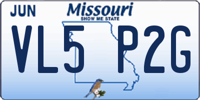 MO license plate VL5P2G