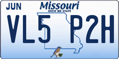 MO license plate VL5P2H