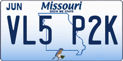 MO license plate VL5P2K