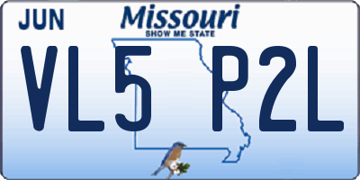 MO license plate VL5P2L