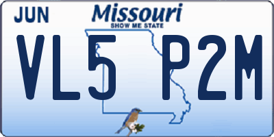 MO license plate VL5P2M