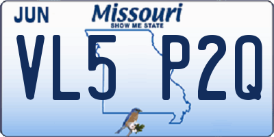 MO license plate VL5P2Q