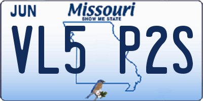 MO license plate VL5P2S