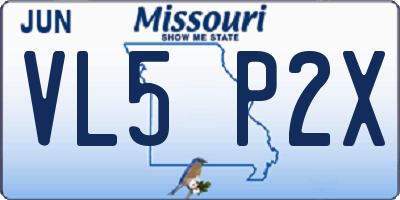 MO license plate VL5P2X