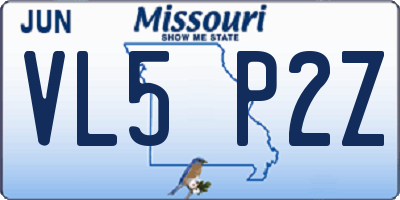 MO license plate VL5P2Z