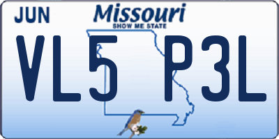 MO license plate VL5P3L