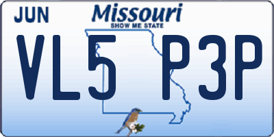 MO license plate VL5P3P