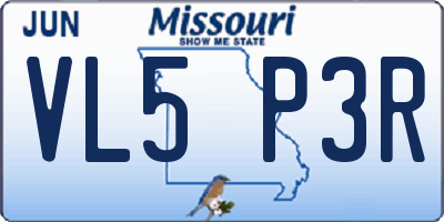 MO license plate VL5P3R