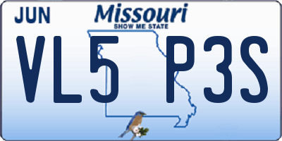 MO license plate VL5P3S