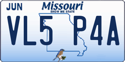 MO license plate VL5P4A