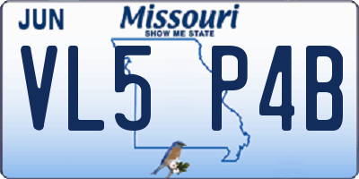 MO license plate VL5P4B