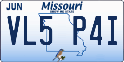 MO license plate VL5P4I