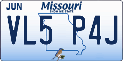 MO license plate VL5P4J