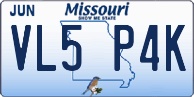 MO license plate VL5P4K