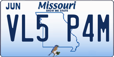 MO license plate VL5P4M