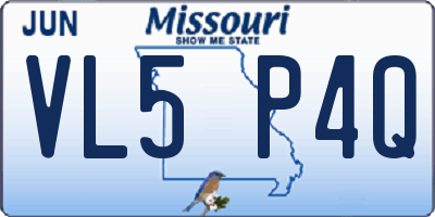 MO license plate VL5P4Q