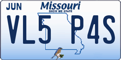 MO license plate VL5P4S