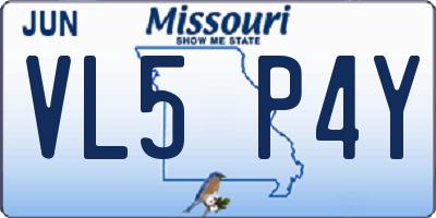 MO license plate VL5P4Y