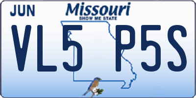 MO license plate VL5P5S