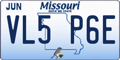 MO license plate VL5P6E