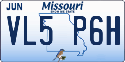 MO license plate VL5P6H