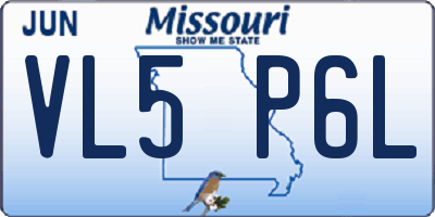 MO license plate VL5P6L