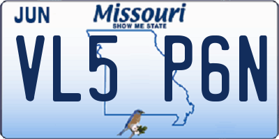 MO license plate VL5P6N