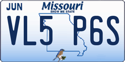 MO license plate VL5P6S