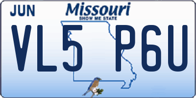 MO license plate VL5P6U
