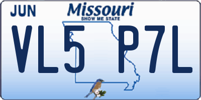 MO license plate VL5P7L