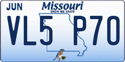 MO license plate VL5P7O