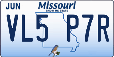 MO license plate VL5P7R