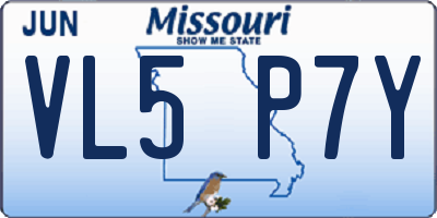 MO license plate VL5P7Y