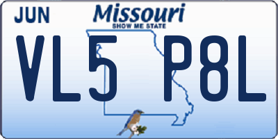 MO license plate VL5P8L