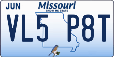 MO license plate VL5P8T