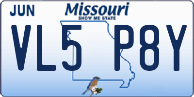 MO license plate VL5P8Y