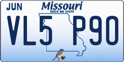 MO license plate VL5P9O