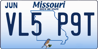 MO license plate VL5P9T