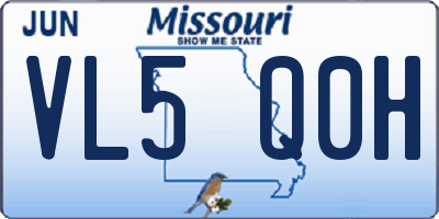 MO license plate VL5Q0H