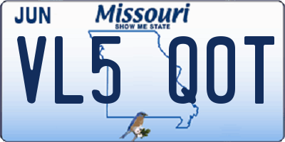 MO license plate VL5Q0T