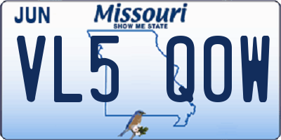 MO license plate VL5Q0W