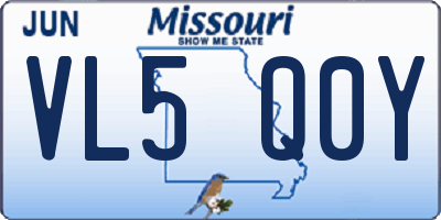 MO license plate VL5Q0Y
