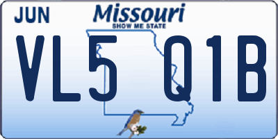 MO license plate VL5Q1B