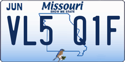 MO license plate VL5Q1F